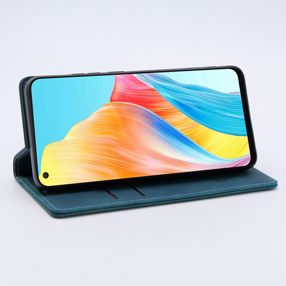 Чехол для Oppo A78 4G, ERBORD Vintage, бумажник с клапаном, синий