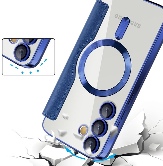 Чохол-книжка для Samsung Galaxy S25 FE, RFID Wallet MagSafe CamShield, темно-синій