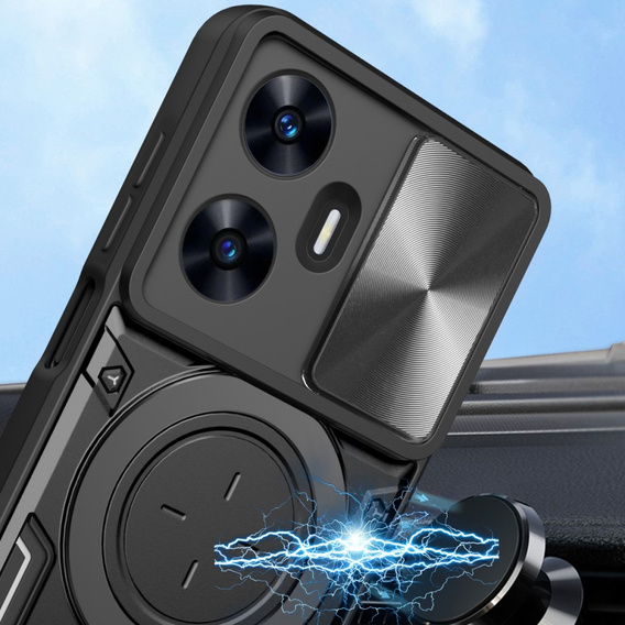 Броньований чохол для Realme C55, CamShield Slide, чорний