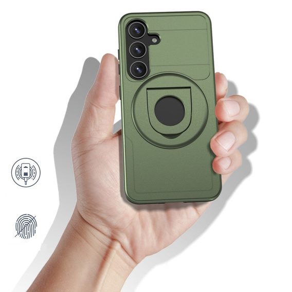 Чохол MagSafe для Samsung Galaxy S24, Military Magnet, зелений