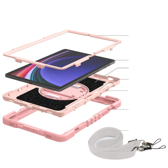 Чехол для Samsung Galaxy Tab S9, бронированный защитный, розовый