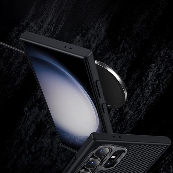 Кевларовий чохол BENKS для Samsung Galaxy S24 Ultra, для MagSafe, Carbon Fiber, чорний
