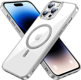 Чoхол до iPhone 14 Pro Max, ERBORD Hybrid MagSafe Case, сріблястий