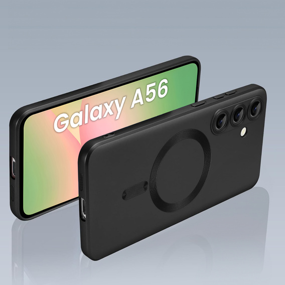 Чехол для Samsung Galaxy A56, ColorMag, для MagSafe, чёрный + закаленное стекло 9H