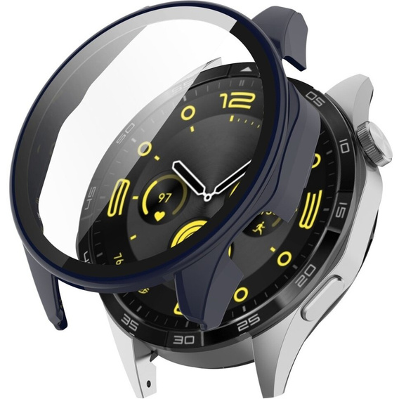 Чехол 2 в 1 + закаленное стекло для Huawei Watch GT 4 46mm, темно-синий