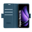 Чохол для Oppo Reno 13, ERBORD Glossy Litchi, гаманець з клапаном, м'яти