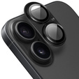 Скло для камери iPhone 16 / 16 Plus, чорне з металевим покриттям ERBORD