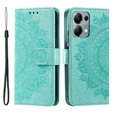 Чохол-книжка для Xiaomi Redmi Note 13 Pro 4G / Xiaomi Redmi Note 14S / Xiaomi Poco M6 Pro 4G, Mandala, зелений