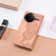 Откидной чехол для Xiaomi Poco F7 Pro, Butterfly, розовый rose gold