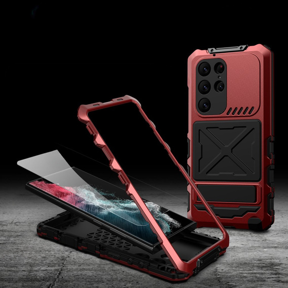 Броньований чохол для Samsung Galaxy S24 Ultra, Military Kickstand, червоний