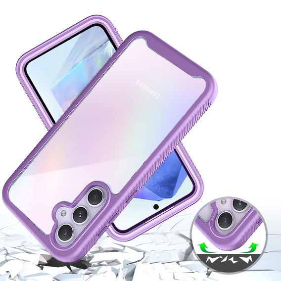 Чехол для Samsung Galaxy A55 5G, Shockproof, с пленкой, фиолетовый