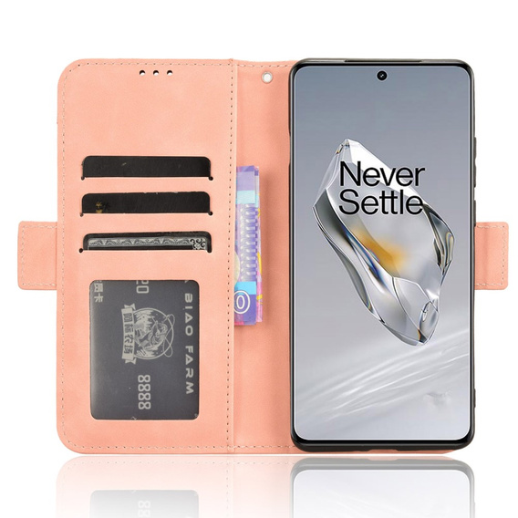 Откидной чехол для OnePlus 12 5G, Card Slot, розовый