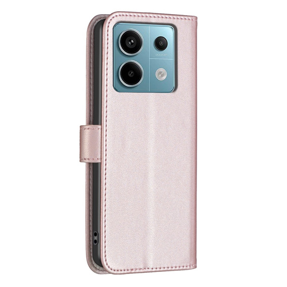 Откидной чехол для Xiaomi Redmi Note 13 Pro 4G / Xiaomi Redmi Note 14S / Xiaomi Poco M6 Pro 4G, BINFEN Wallet, розовый