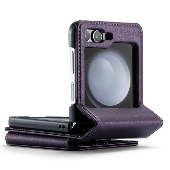 CASEME флип-кейс для Samsung Galaxy Z Flip5 5G, Litchi Wallet, фиолетовый