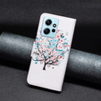 Откидной чехол для Xiaomi Redmi Note 12 4G, Wallet, colorful tree , белый