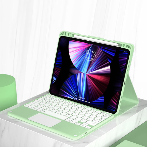 Чехол + клавиатура iPad Air 10.9 4 2020 / 5 2022, Touchpad, зелёный