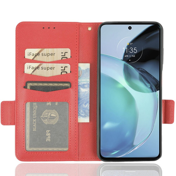 Откидной чехол для Motorola Moto G72, Wallet Thin Magnet, красный