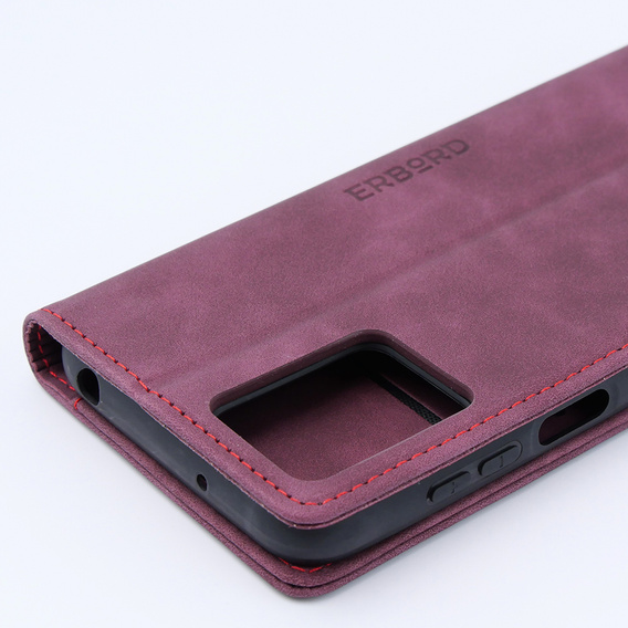 Чехол для Motorola Moto G53, ERBORD Vintage, бумажник с клапаном, красный