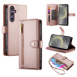 Чохол-книжка для Samsung Galaxy S25, Wallet Zipper Pocket, рожевий