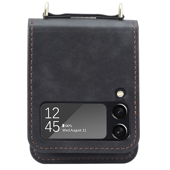 Чехол Leather Card Slots для Samsung Galaxy Z Flip3 5G, Black