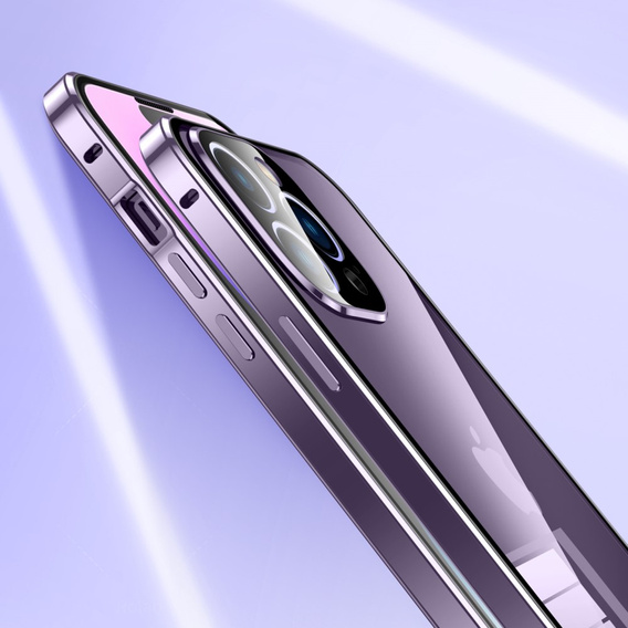Чохол для iPhone 15 Pro Max, Magnetic Dual Glass, фіолетовий