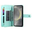 Откидной чехол для Samsung Galaxy S25+ Plus, Wallet Zipper Pocket, зелёный