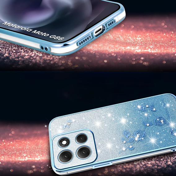 Чохол для Motorola Moto G86 5G, Glitter Flower, м'яти