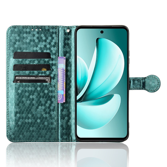 Чохол-фліп для Realme C71, Wallet Rhombus, зелений