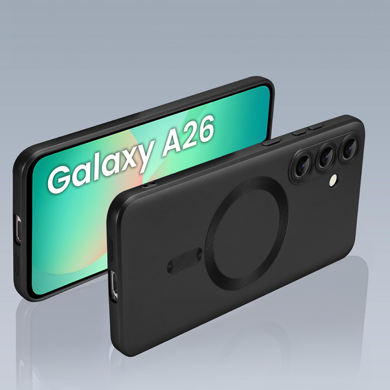 Чехол для Samsung Galaxy A26, ColorMag, для MagSafe, чёрный + закаленное стекло 9H