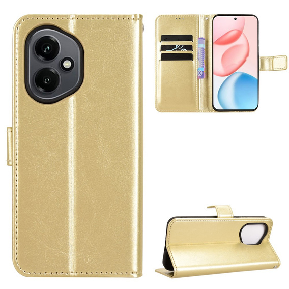 Откидной чехол для Honor 400 5G, Crazy Horse Wallet, золотой