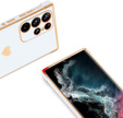 Чехол для Samsung Galaxy S24 Ultra, Electro heart, белый + полное клеевое керамическое стекло