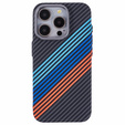 Чехол для iPhone 13 Pro, Carbon Fiber MagSafe, темно-синий