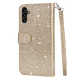 Чохол-книжка для Samsung Galaxy A36 5G, Wallet Zipper Pocket Glittery, золотий