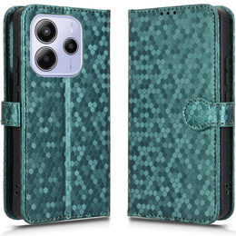 Флип-кейс для Xiaomi Redmi Note 14 4G, Wallet Rhombus, зелёный