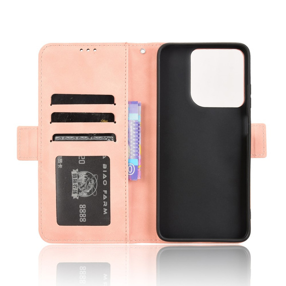 Футляр з клапаном для Motorola Moto G15 / Motorola Moto G15 Power, Card Slot, рожевий