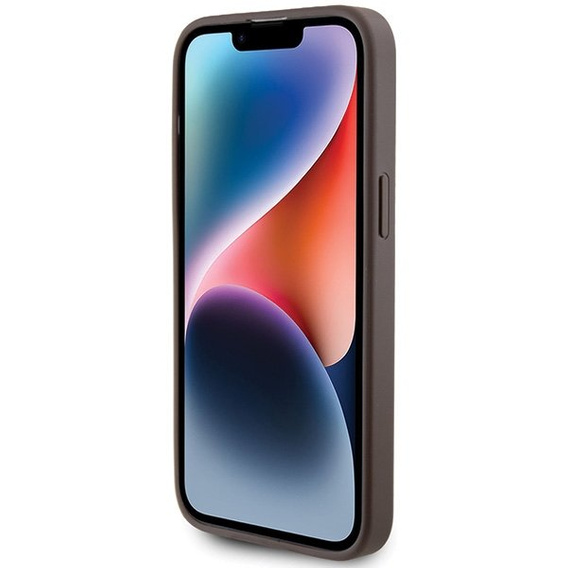 Чoхол GUESS до iPhone 15 Pro Max, 4G Metal Gold Logo, коричневий