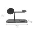 Індуктивний зарядний пристрій Qi2 3в1 15 Вт для iPhone / Apple Watch / Airpods / Galaxy / Galaxy Watch / Galaxy Buds, чорний