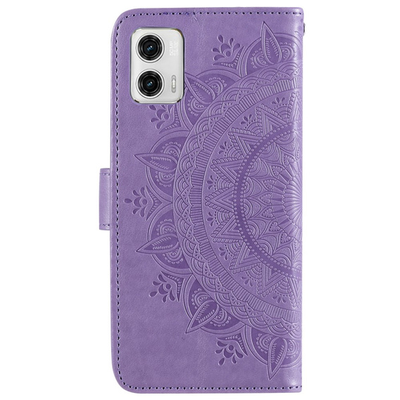 Чохол-книжка для Motorola Moto G73 5G, Mandala Flower, фіолетовий