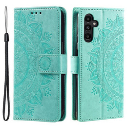 Откидной чехол для Samsung Galaxy A55 5G, Mandala Flower, зелёный