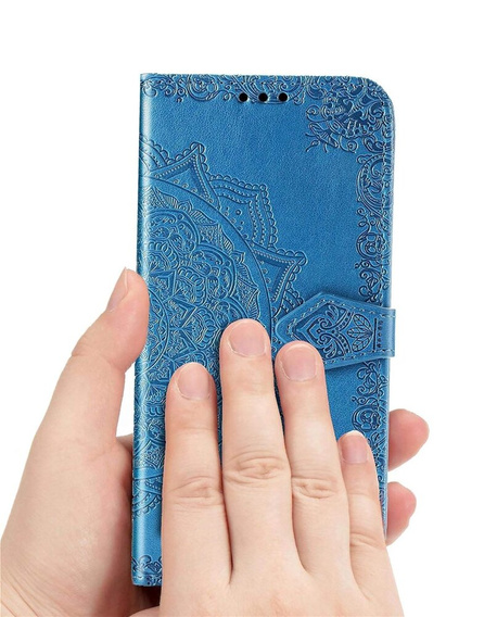 Откидной чехол для Motorola Edge 50 Ultra, Mandala, синий