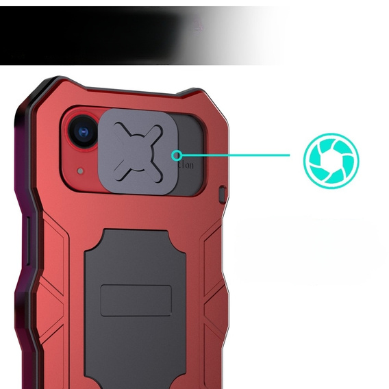 Бронированный чехол для iPhone 14,Metal Kickstand, красный