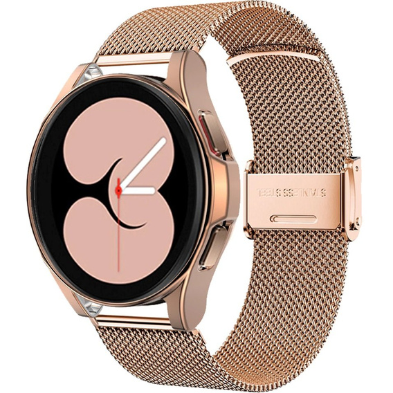 Металический браслет с чехлом для часов Samsung Galaxy Watch 4 40mm, Rose Gold