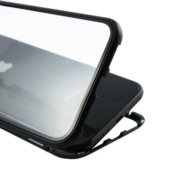 Стеклянный чехол с магнитной крышкой для iPhone XS Max - Black