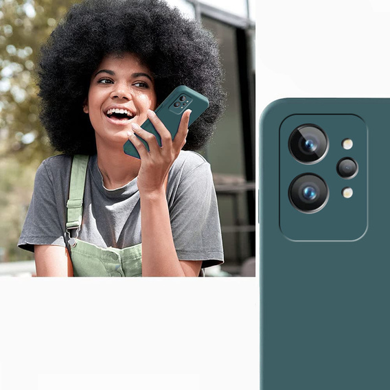 Чехол до Realme GT2 Pro, Silicone Lite, тёмно-зелёный