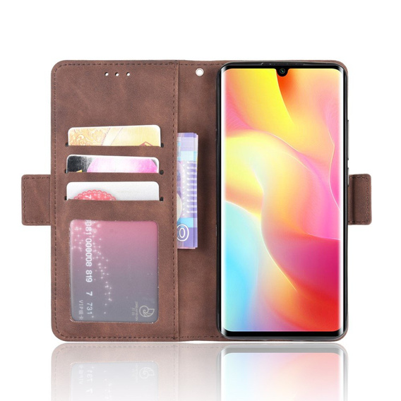 Футляр з клапаном для Xiaomi Mi Note 10 Lite, Card Slot, коричневий