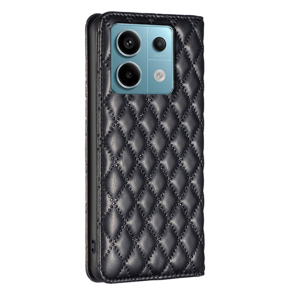 Откидной чехол для Xiaomi Redmi Note 13 Pro 4G / Xiaomi Redmi Note 14S / Xiaomi Poco M6 Pro 4G, Wallet, BINFEN COLOR, чёрный