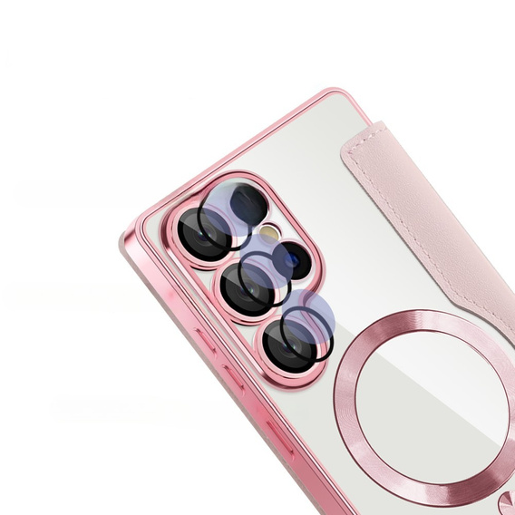 Чохол-книжка для Samsung Galaxy S25 Ultra, RFID Wallet MagSafe CamShield, рожевий