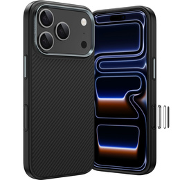 Чехол BENKS Kevlar Armor PRO Carbon Fiber 600D A070 для MagSafe с активной кнопкой для iPhone 17 Pro Max