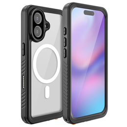 Чохол Redpepper для iPhone 17, водонепроникний, IP68, для MagSafe, прозорий з чорними боками