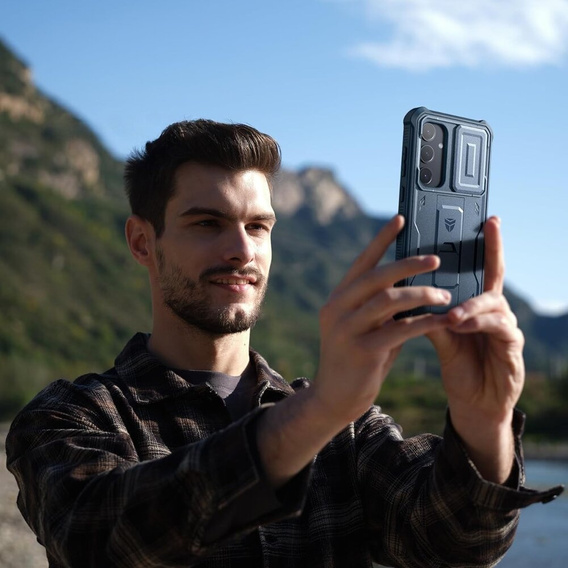 Бронированный чехол для Samsung Galaxy S24 Plus, Dexnor Full Body (Two Frames), темно-синий